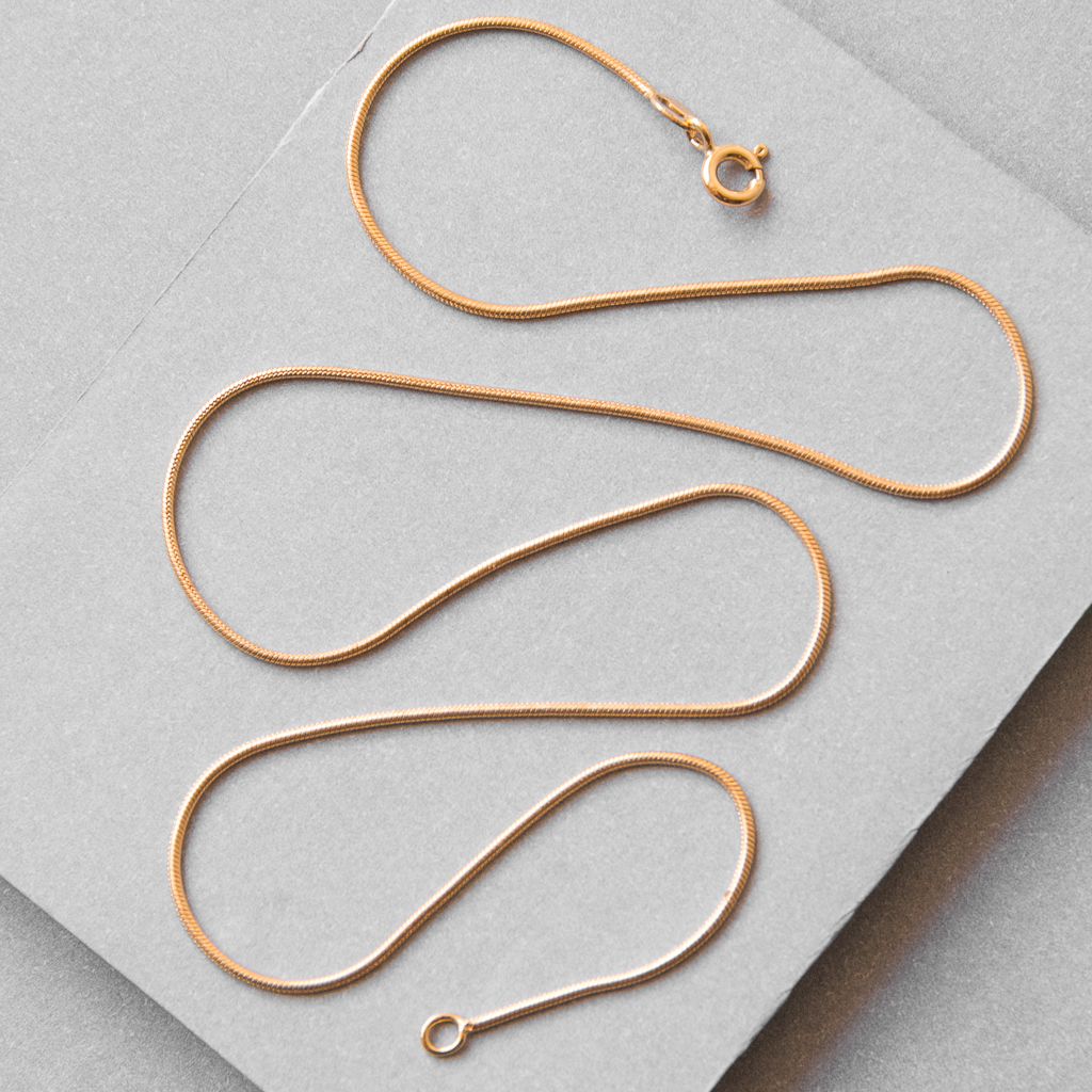 Cadena 40 cm cola ratón en oro amarillo