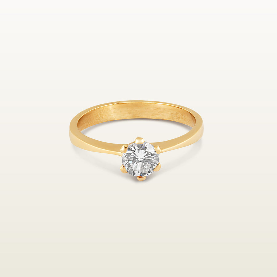 Solitario en oro amarillo con diamante 0.44 ct