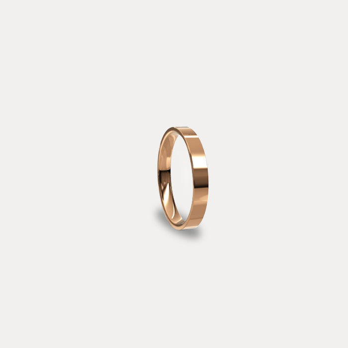 Anillo de matrimonio clásico plano en oro rosado