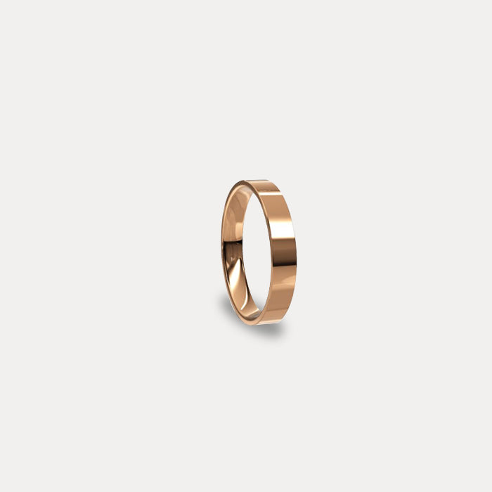 Anillo de matrimonio clásico plano en oro rosado