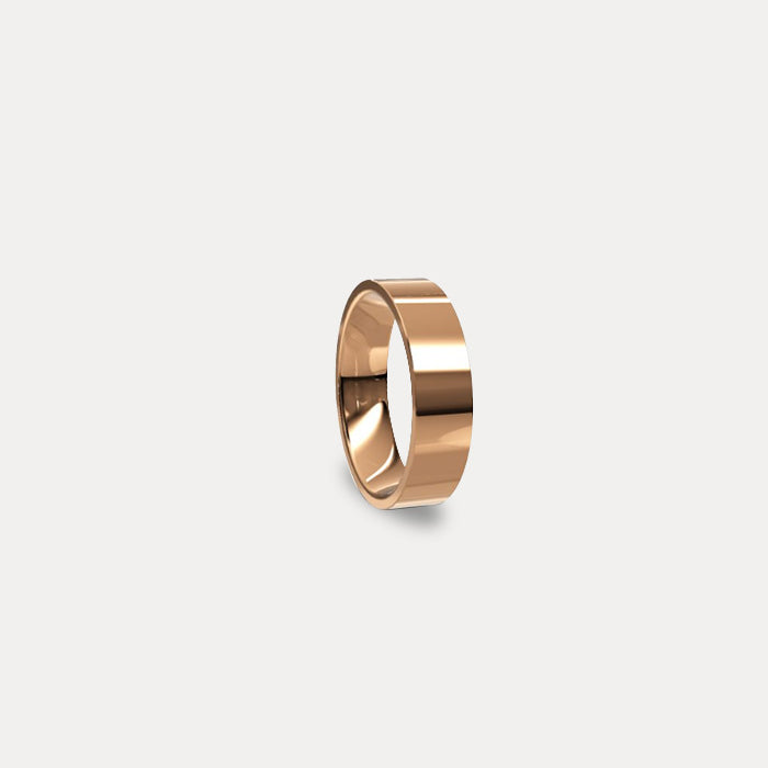Anillo de matrimonio clásico plano en oro rosado
