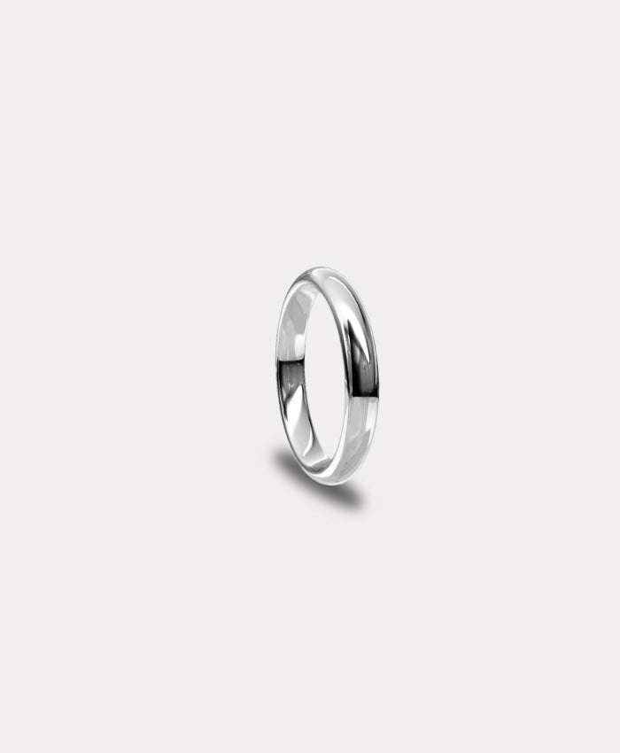 Anillo de matrimonio clásico caña alta 4mm en oro blanco