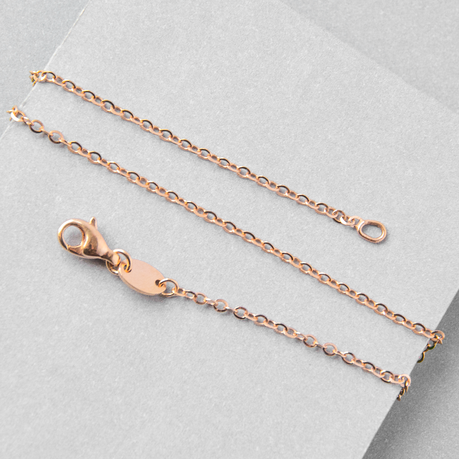 Cadena 45 cm eslabones ancla en oro rosado